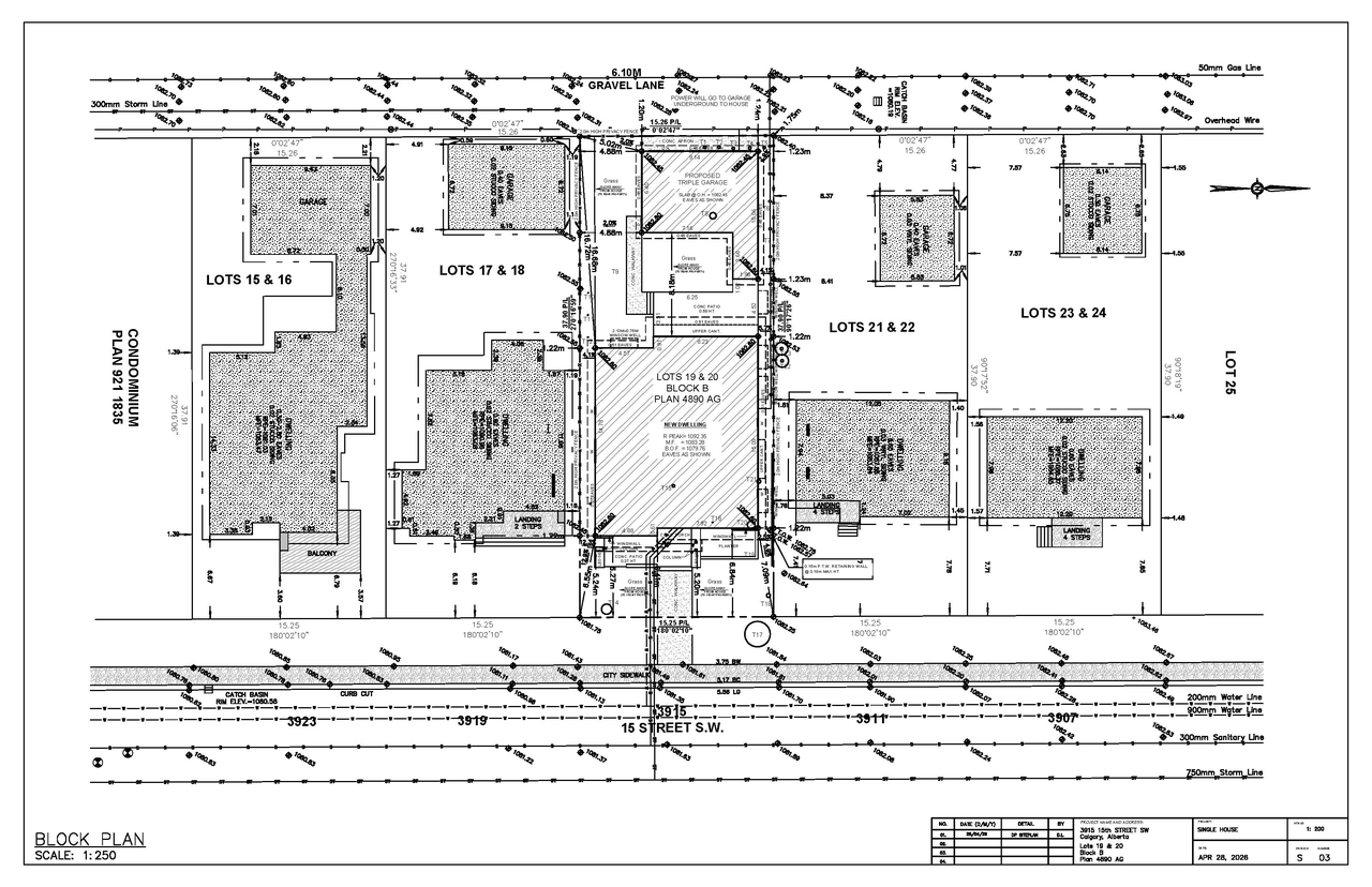 Construction site plan for project from page 8 of the file 'DP2026-02529 DMAP Plans (Submitted) 2026-05-01 (4MB)'