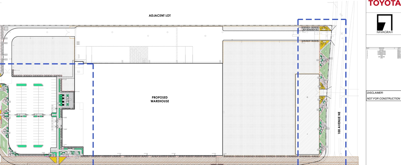 Construction site plan for project from page 6 of the file 'DP2026-02547 DMAP Plans (amended) 2026-07-06 (7MB)'