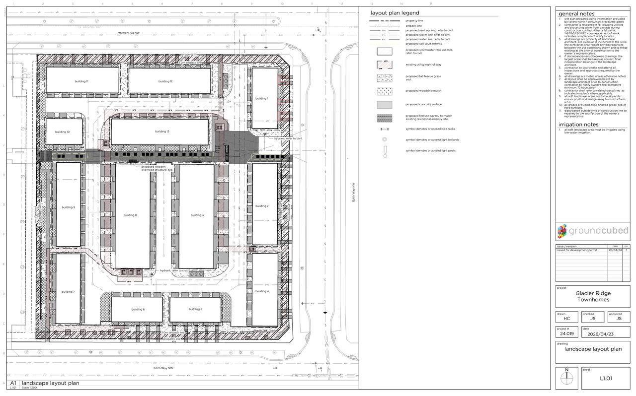 Construction site plan for project from page 7 of the file 'DP2026-02568 DMAP Plans Submitted (160MB) 2026-05-01'