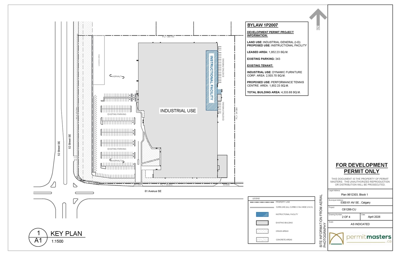 Construction site plan for project from page 2 of the file 'DP2026-02570 DMAP Plans (Submitted) 2026-05-08 (2MB)'