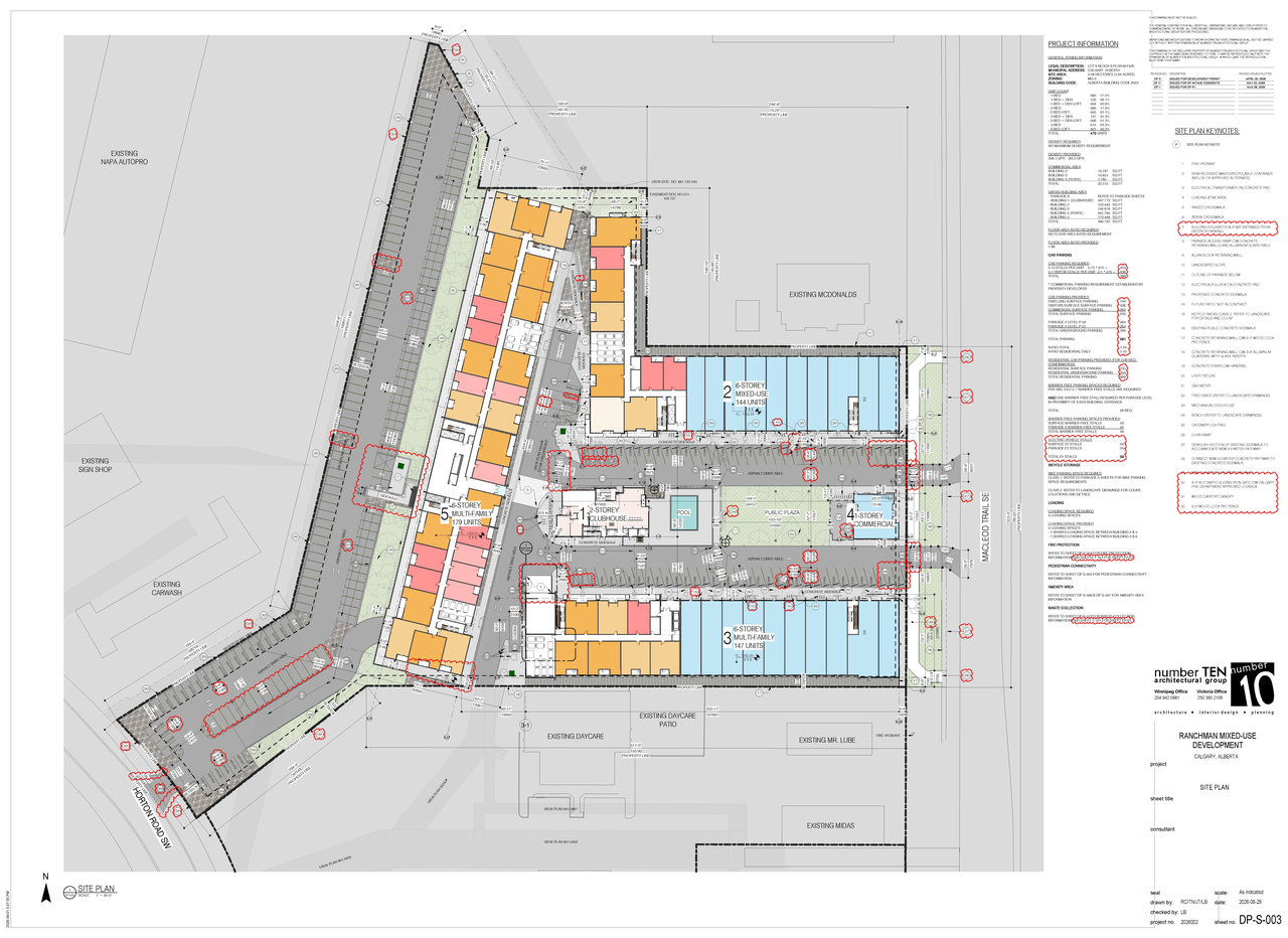 Construction site plan for project from page 2 of the file 'DP2026-02619 DMAP Plans (Amended) 2026-09-04 (16MB)'