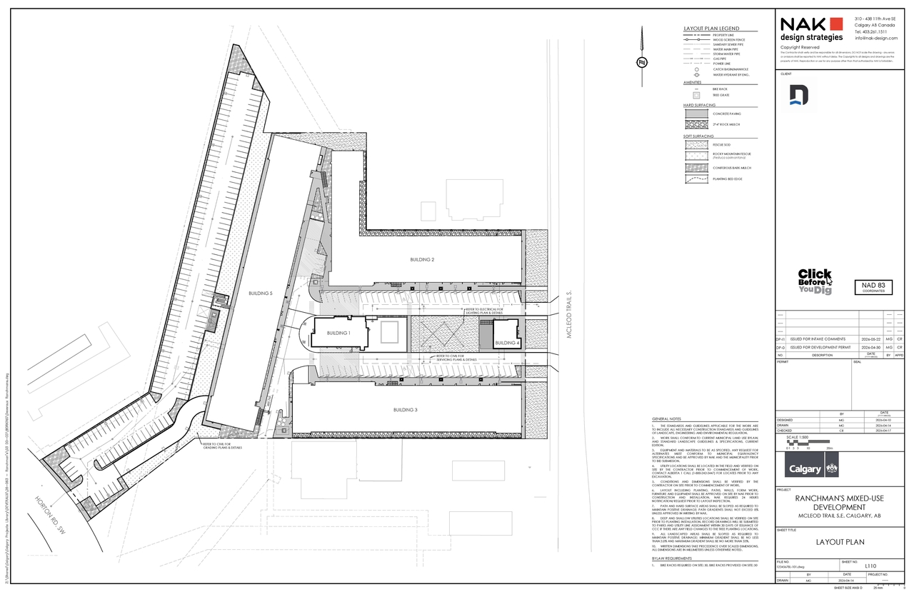 Construction site plan for project from page 2 of the file 'DP2026-02619 DMAP Plans (Submitted) 2026-05-26 (18MB)'