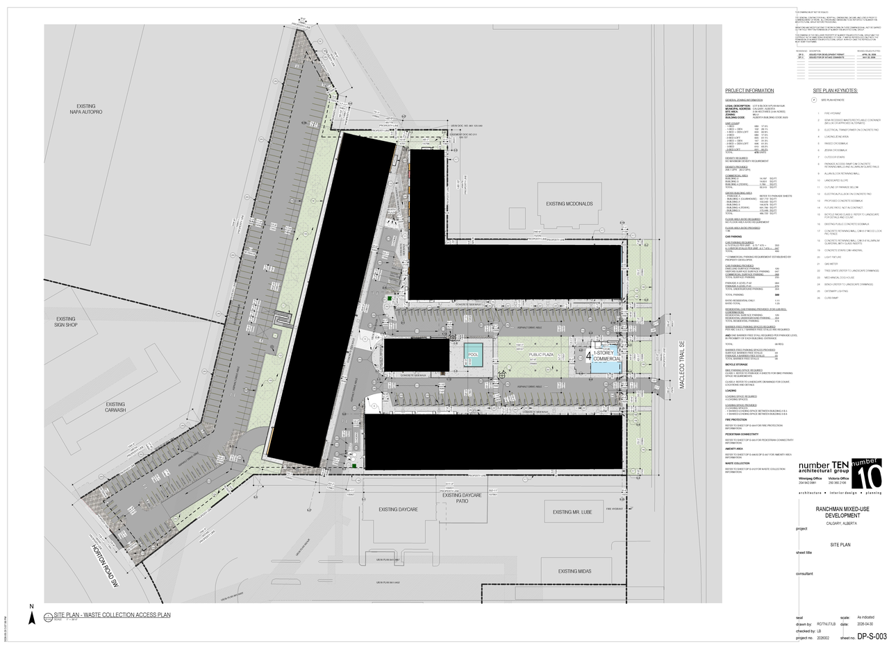 Construction site plan for project from page 5 of the file 'DP2026-02619 DMAP Plans (Submitted) 2026-05-26 (18MB)'