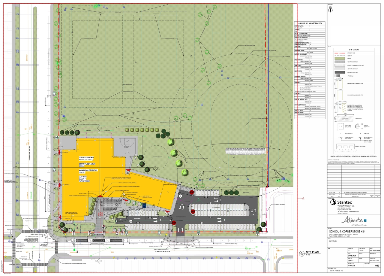 Construction site plan for project from page 2 of the file 'DP2026-02622 DMAP Plans (Amended) 2026-07-22 (15MB)'