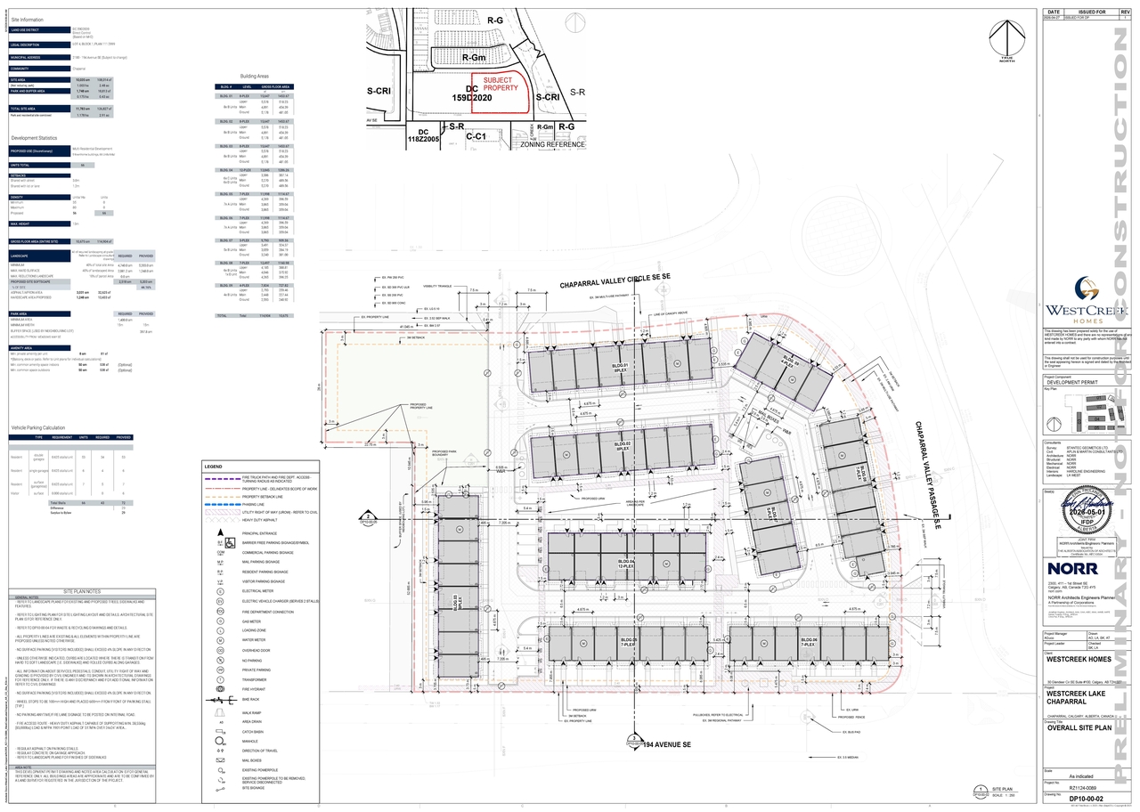Construction site plan for project from page 3 of the file 'DP2026-02628 DMAP Plans (Submitted) 2026-05-05 (17MB)'