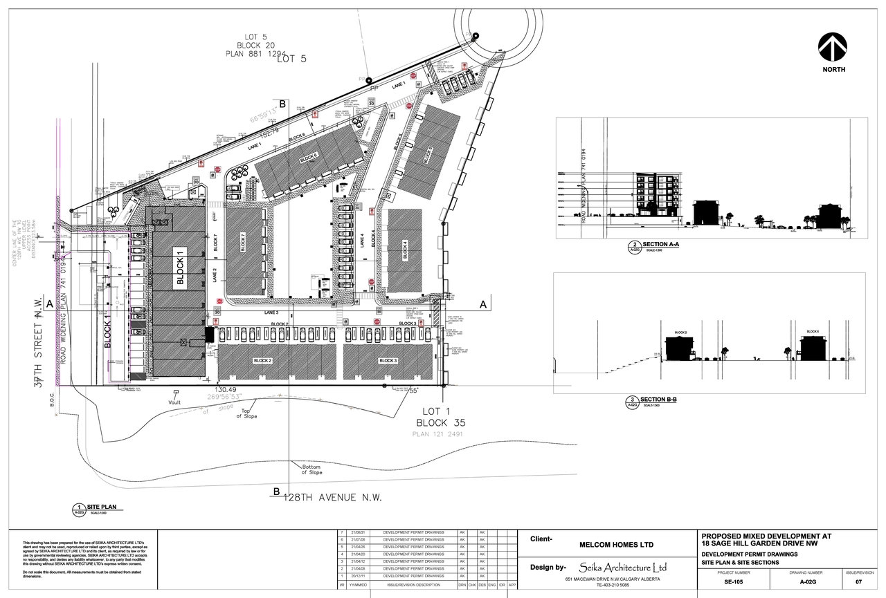 Construction site plan for project from page 3 of the file 'DP2026-02632 DMAP Plans (Submitted) 2026-05-05 (13MB)'