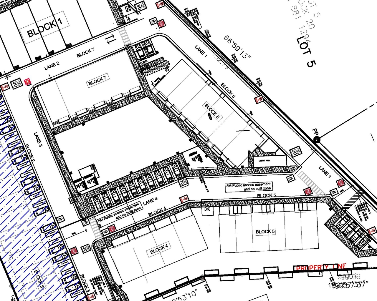 Construction site plan for project from page 7 of the file 'DP2026-02632 - DMAP Plans (amended) 2026-08-12 (20MB)'