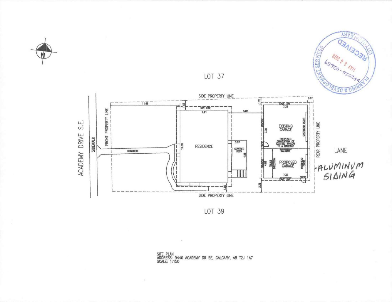 Construction site plan for project from page 1 of the file 'DP2026-02659 DMAP Plans (Submitted) 2026-05-07 (1MB)'