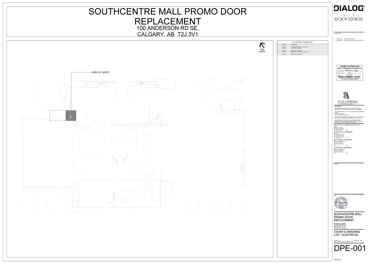 Construction site plan for project from page 1 of the file 'DP2026-02675 DMAP Plans (Submitted) 2026-05-07 (7MB)'