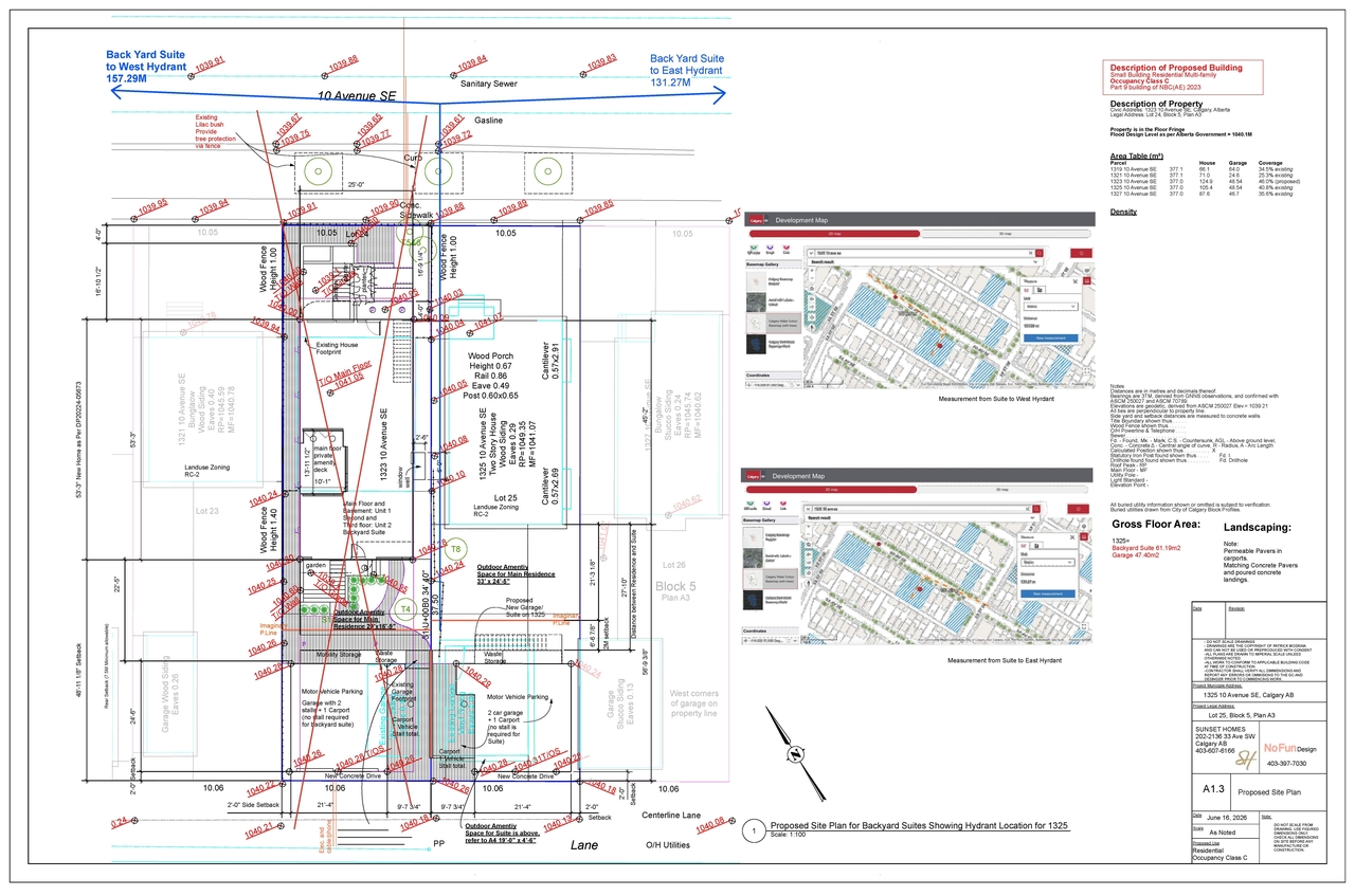Construction site plan for project from page 3 of the file 'DP2026-02690 DMAP Amended Plans (2MB) 2026-06-16'
