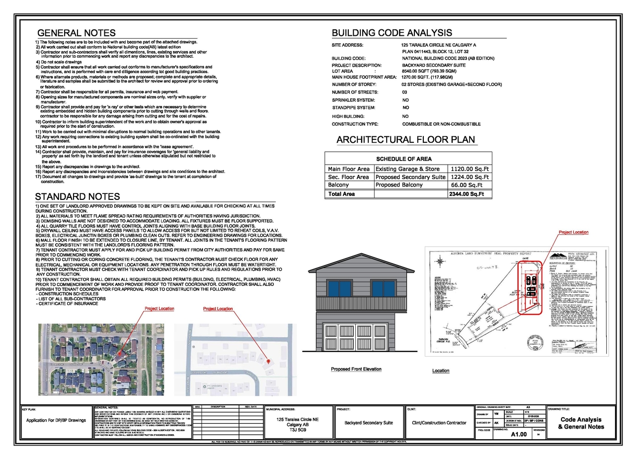 Construction site plan for project from page 1 of the file 'DP2026-02692 DMAP Plans Submitted (3MB) 2026-05-07'