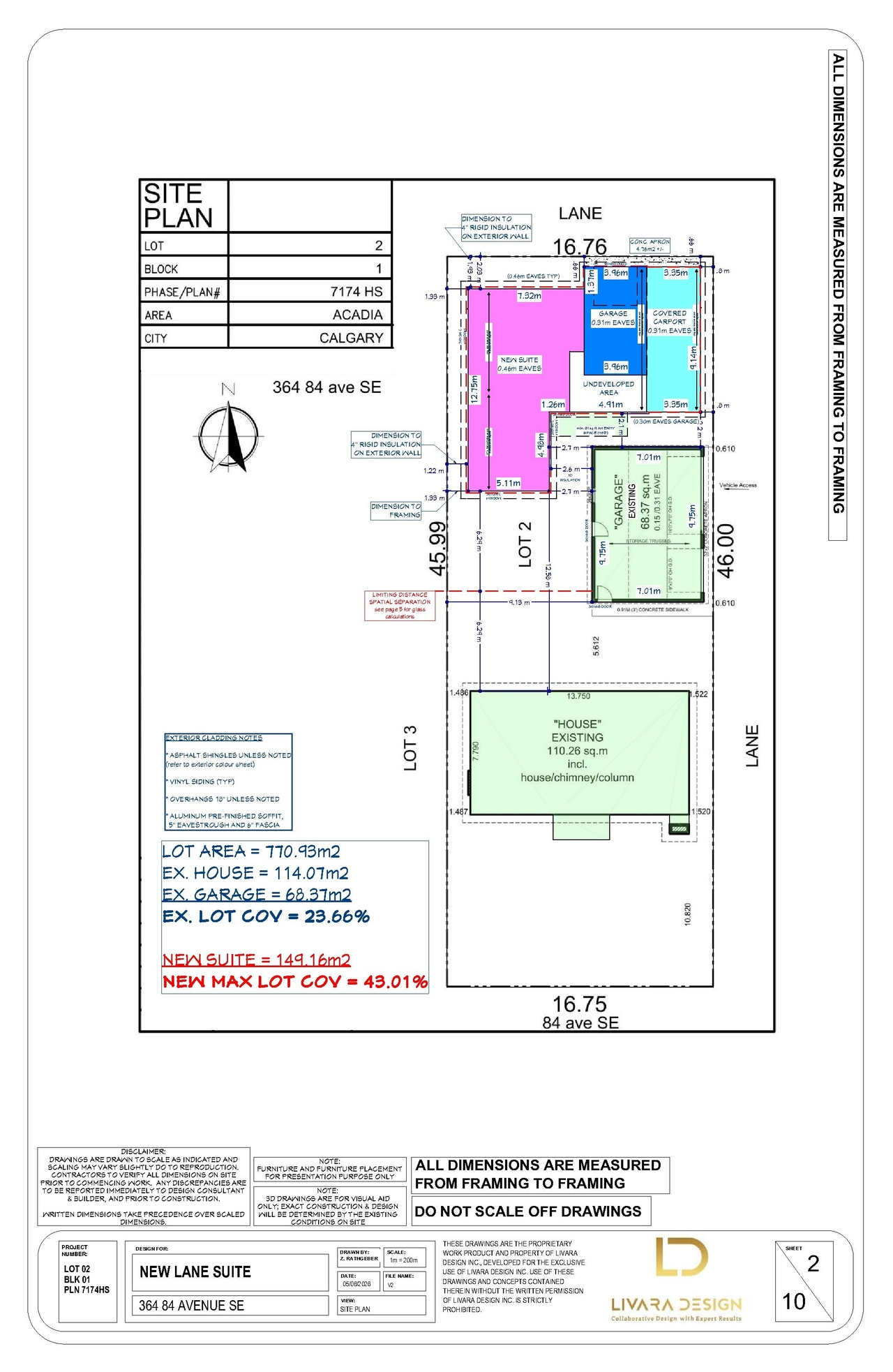 Construction site plan for project from page 2 of the file 'DP2026-02701 DMAP Plans Submitted (2MB) 2026-05-08'
