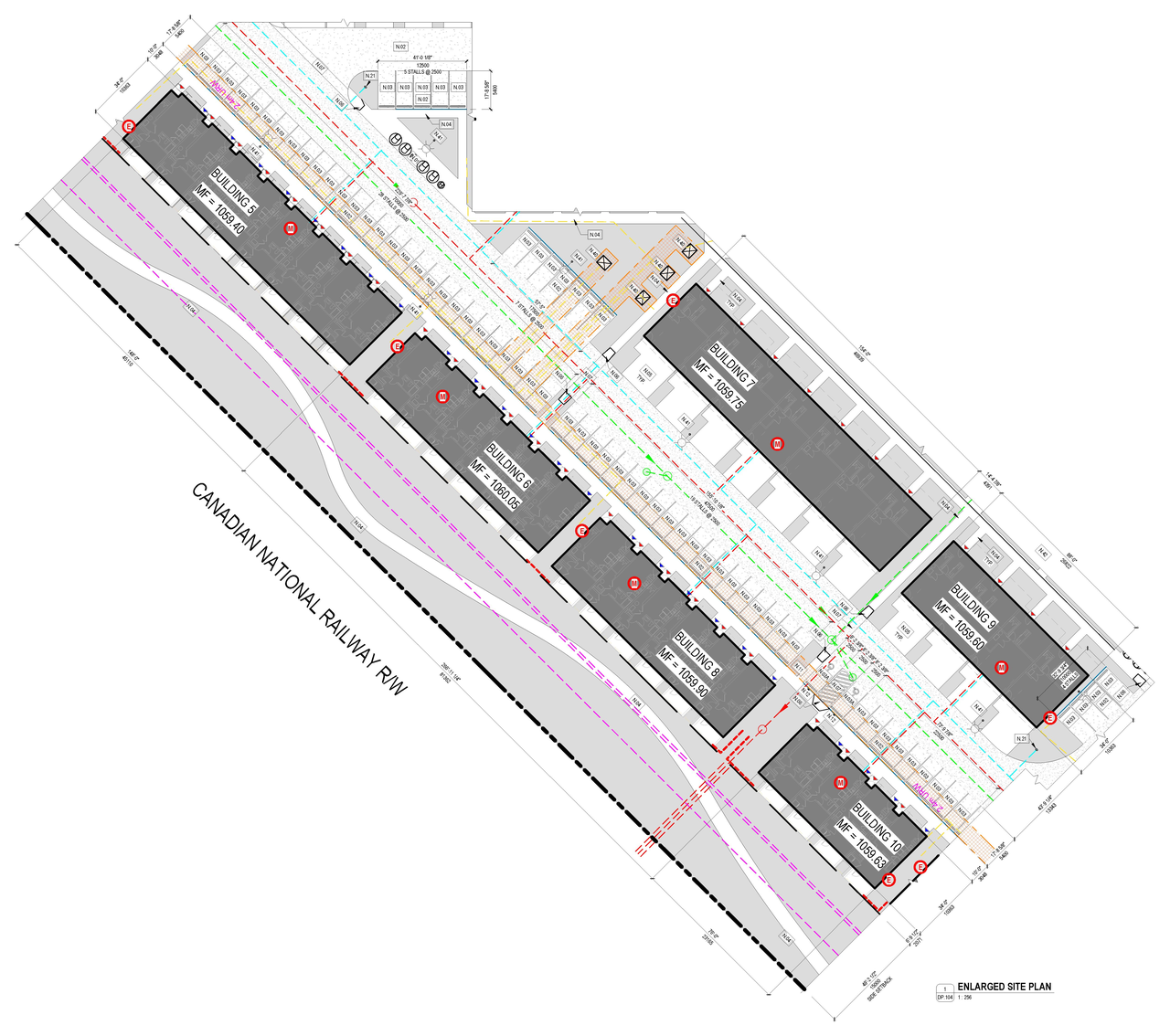 Construction site plan for project from page 7 of the file 'DP2026-02702 DMAP Plans (Submitted) 2026-05-08 (43MB)'
