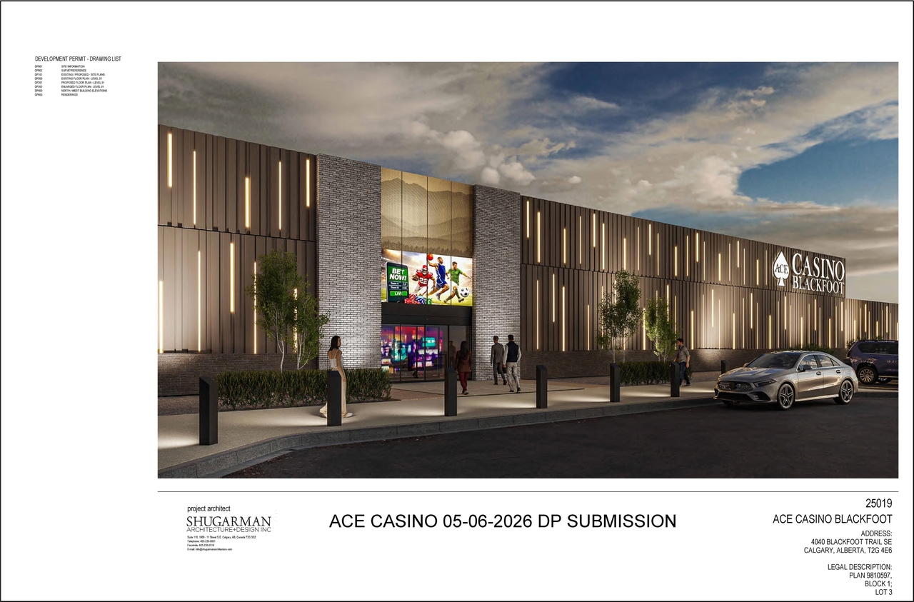 Rendering of building from page 1 of the file 'DP2026-02720 DMAP Plans (Submitted) 2026-05-08 (1MB)'