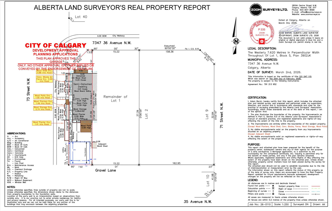 Construction site plan for project from page 1 of the file 'DP2026-02747 - DMAP DECISION RENDERED (2MB) 2028-08-14'