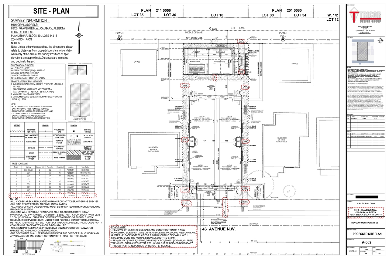 Construction site plan for project from page 5 of the file 'DP2026-02756 DMAP Plans (Amended) 2026-06-25 (6MB)'