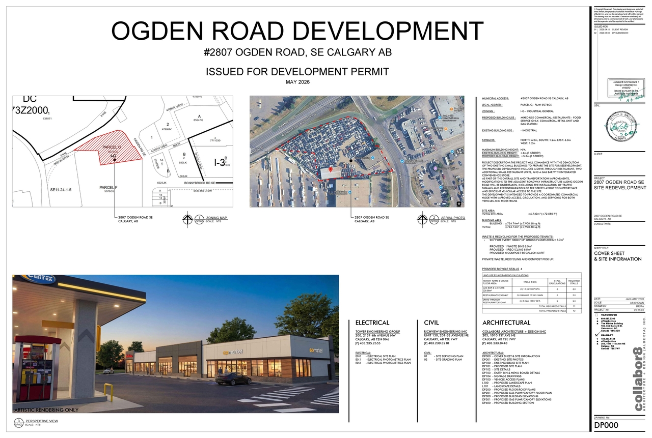 Construction site plan for project from page 1 of the file 'DP2026-02757 DMAP Plans Submitted (10MB) 2026-06-03'