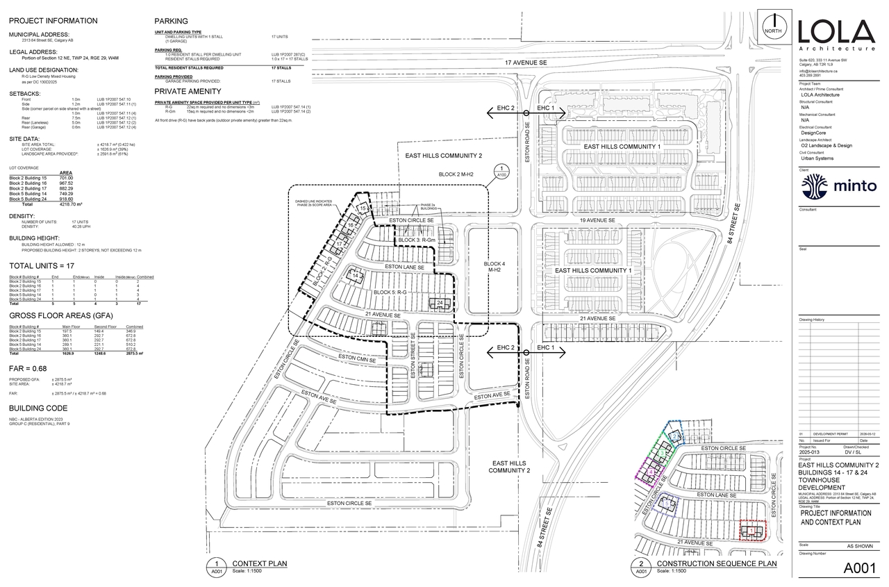 Construction site plan for project from page 2 of the file 'DP2026-02823 DMAP Plans (Submitted) 2026-05-13 (18MB)'