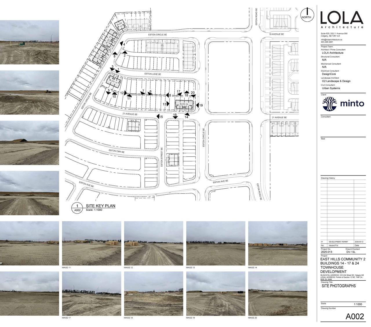 Construction site plan for project from page 3 of the file 'DP2026-02823 DMAP Plans (Submitted) 2026-05-13 (18MB)'