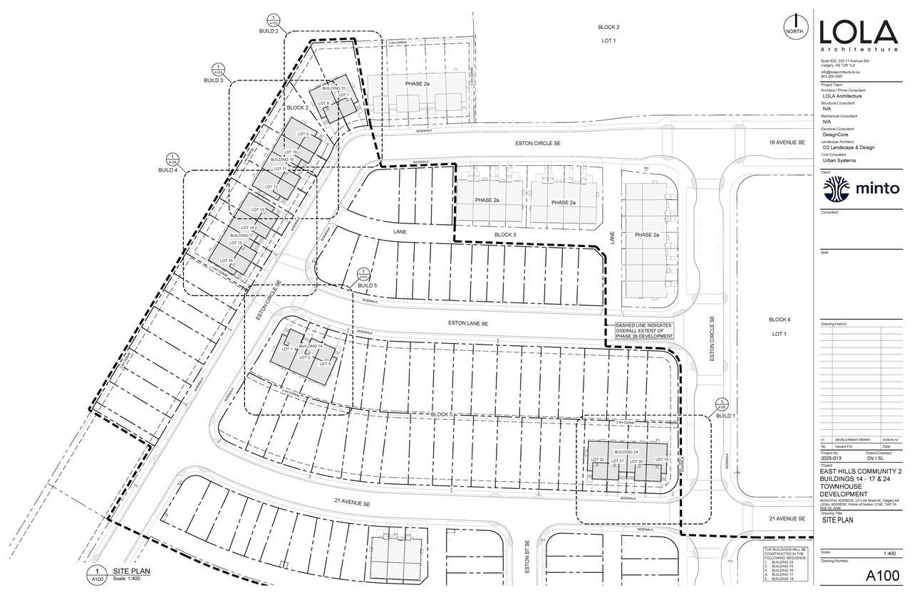 Construction site plan for project from page 4 of the file 'DP2026-02823 DMAP Plans (Submitted) 2026-05-13 (18MB)'