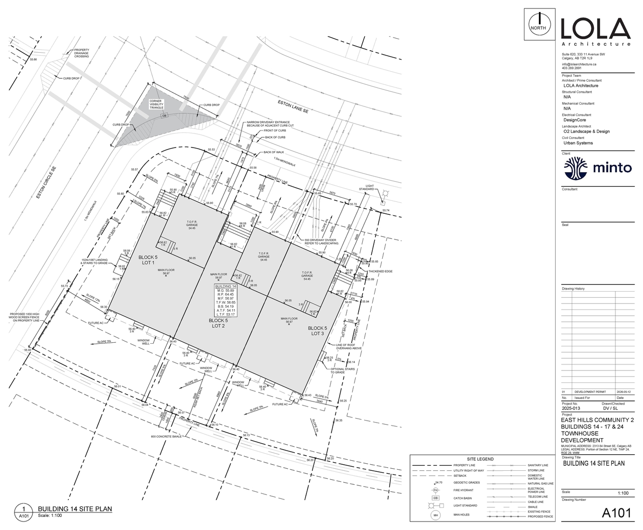 Construction site plan for project from page 5 of the file 'DP2026-02823 DMAP Plans (Submitted) 2026-05-13 (18MB)'
