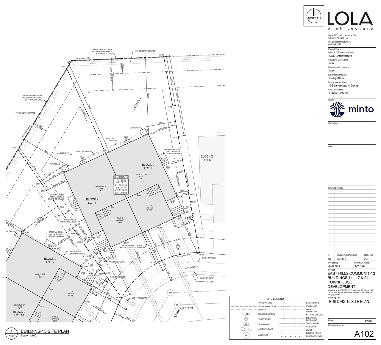 Construction site plan for project from page 6 of the file 'DP2026-02823 DMAP Plans (Submitted) 2026-05-13 (18MB)'