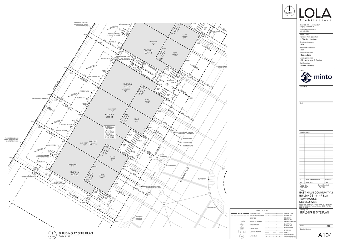 Construction site plan for project from page 8 of the file 'DP2026-02823 DMAP Plans (Submitted) 2026-05-13 (18MB)'