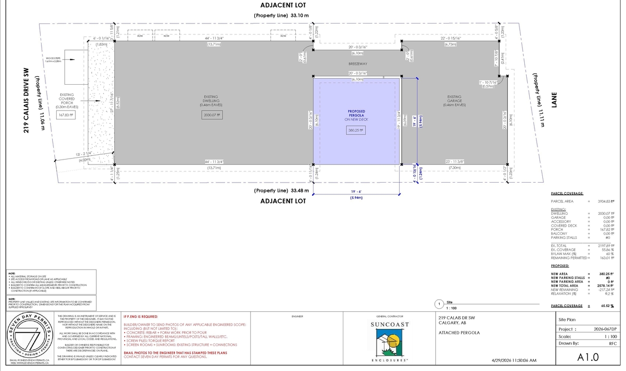 Construction site plan for project from page 2 of the file 'DP2026-02864 DMAP Plans (Submitted)2026-05-14 (2MB)'
