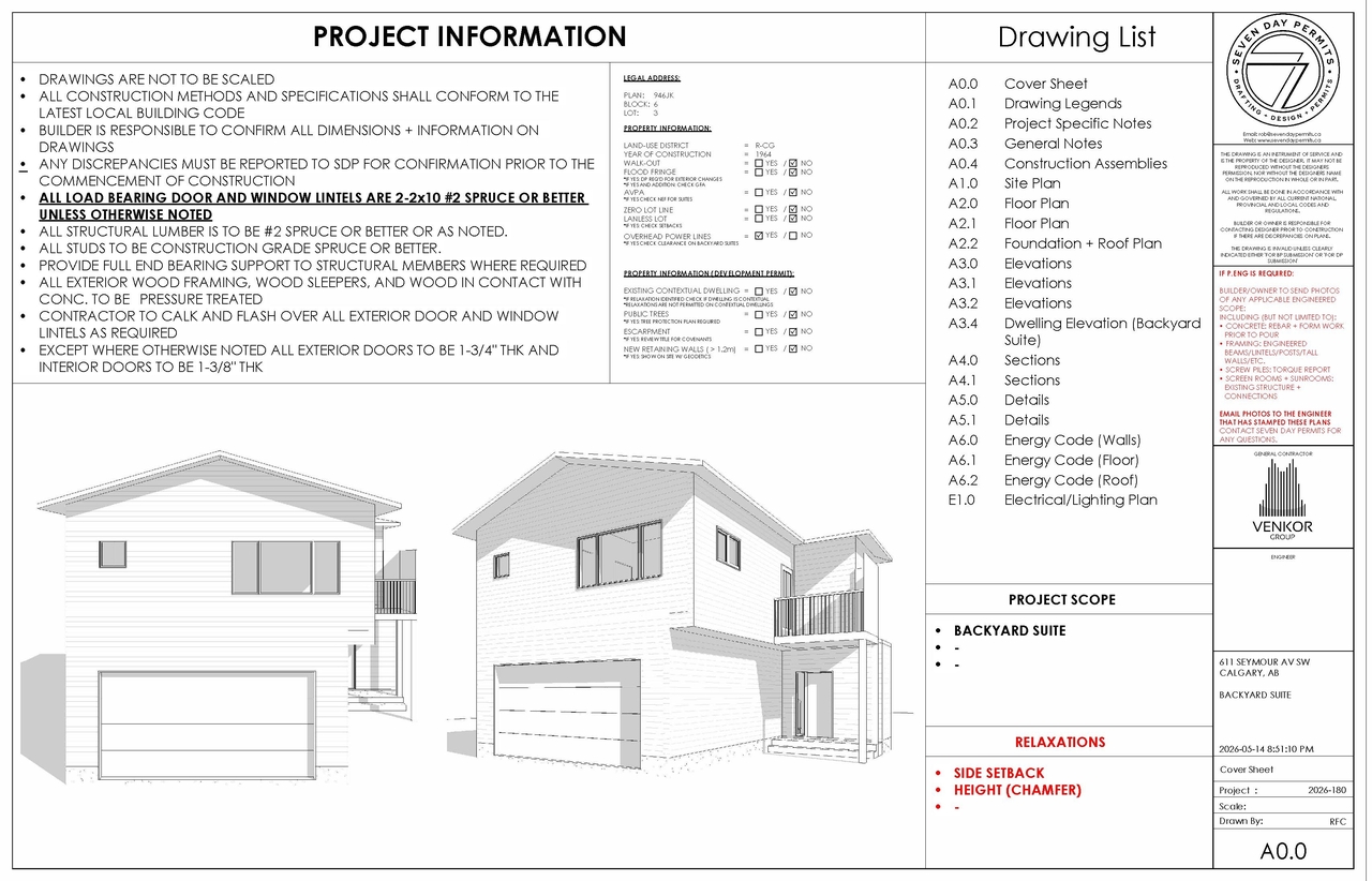 Construction site plan for project from page 1 of the file 'DP2026-02865 DMAP Plans Submitted (1MB) 2026-05-14'