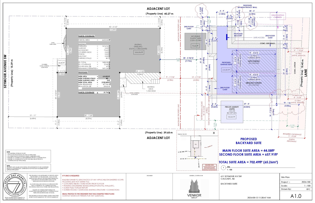 Construction site plan for project from page 2 of the file 'DP2026-02865 - DMAP Plans (amended) 2026-08-13 (1MB)'