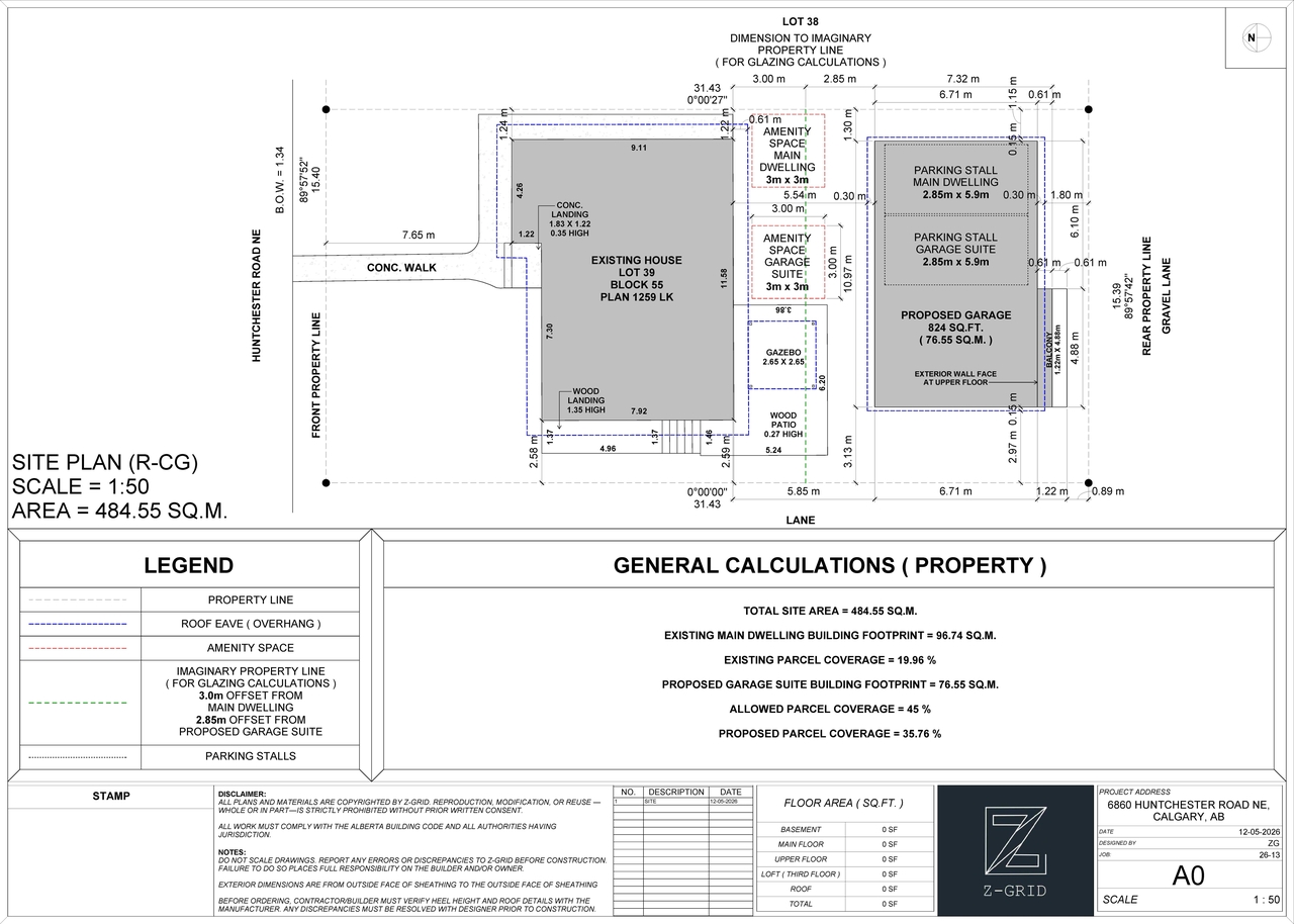 Construction site plan for project from page 1 of the file 'DP2026-02907 DMAP Plans (Submitted) 2026-05-19 (4MB)'