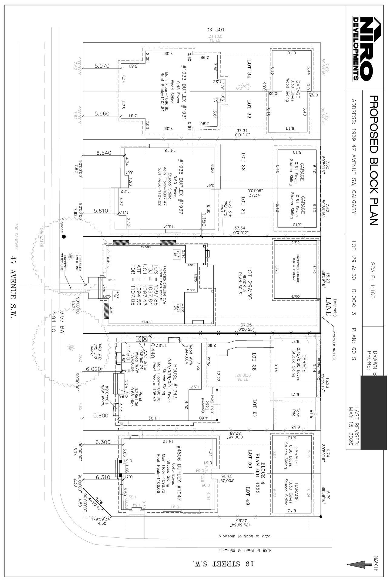 Construction site plan for project from page 1 of the file 'DP2026-02919 DMAP Plans Submitted (2MB) 2026-05-19'