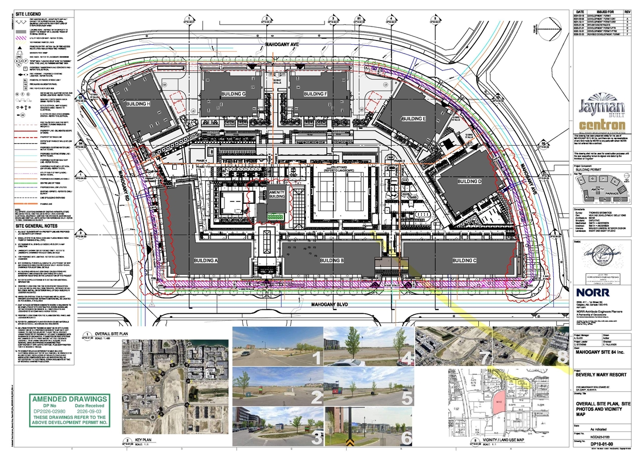 Construction site plan for project from page 2 of the file 'DP2026-02980 DMAP Plans (Amended) 2026-09-03 (10MB)'