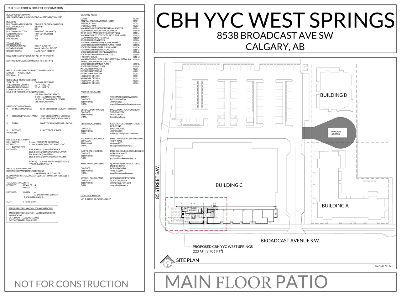 Construction site plan for project from page 1 of the file 'DP2026-02986 - DMAP Plans Submitted (1MB) 2026-07-09'