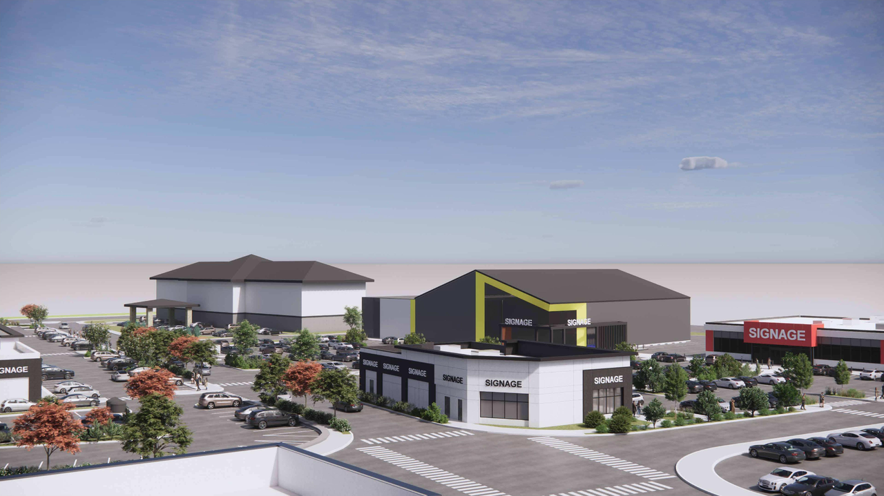 Rendering of building from page 1 of the file 'DP2026-03023 DMAP Plans Submitted (25MB) 2026-05-25'