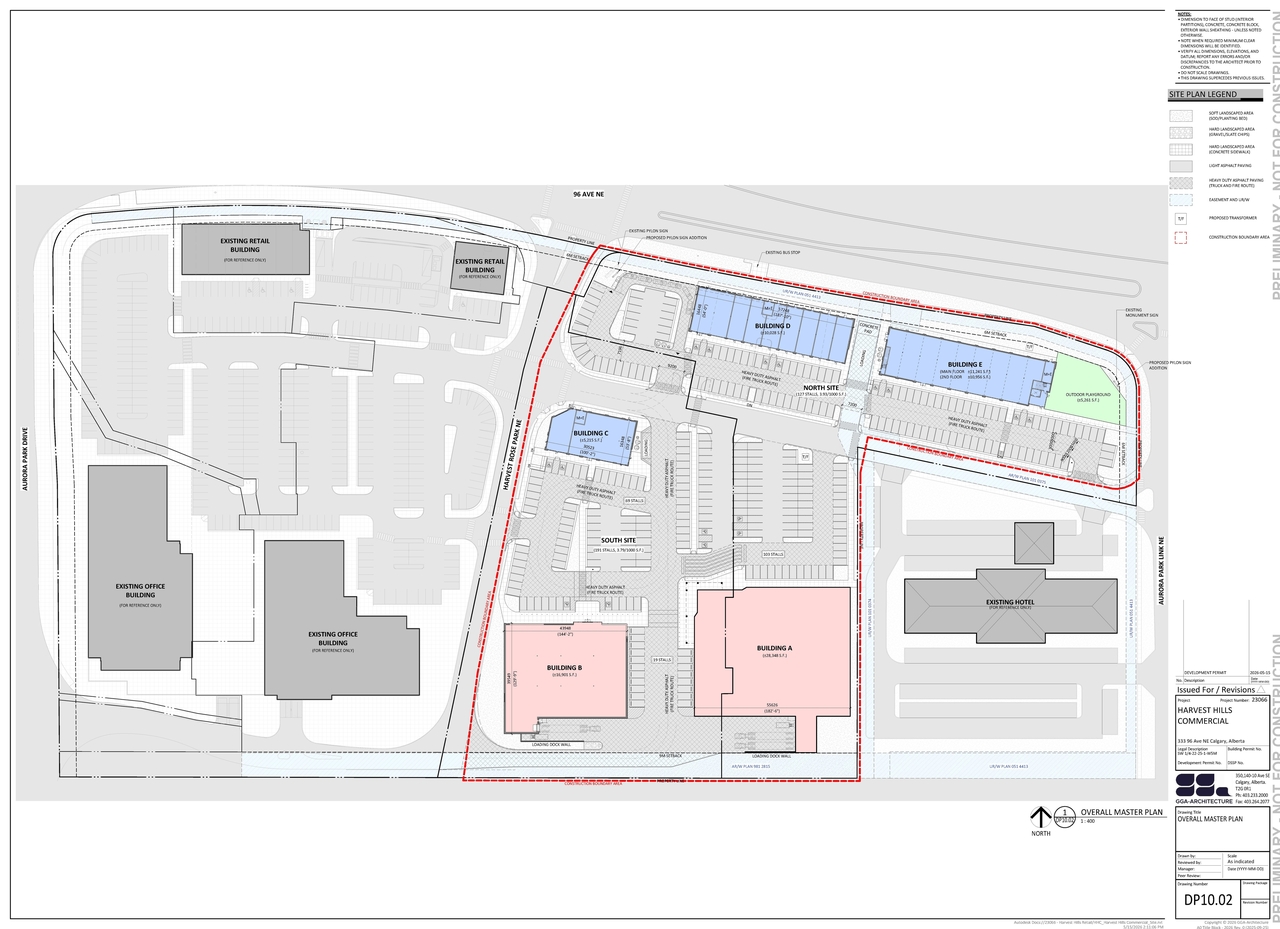 Construction site plan for project from page 3 of the file 'DP2026-03023 DMAP Plans Submitted (25MB) 2026-05-25'