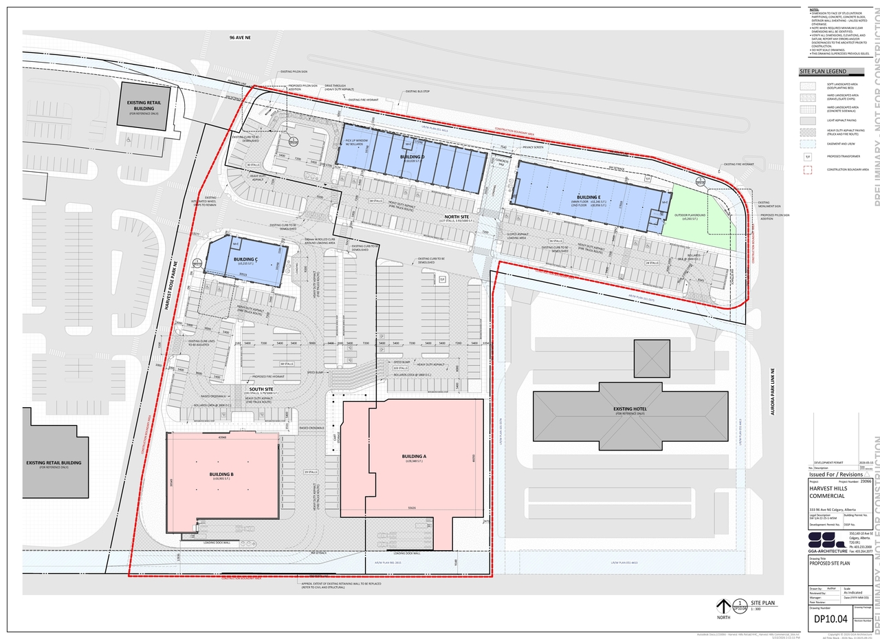 Construction site plan for project from page 5 of the file 'DP2026-03023 DMAP Plans Submitted (25MB) 2026-05-25'