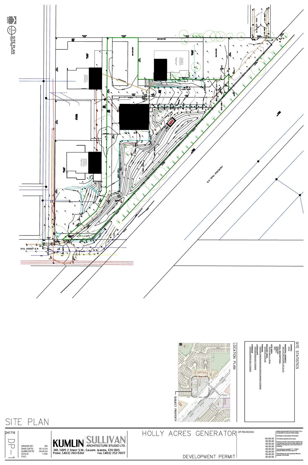 Construction site plan for project from page 1 of the file 'DMAP Plans (Submitted) DP2026-03080 (3MB) 2026-05-27'