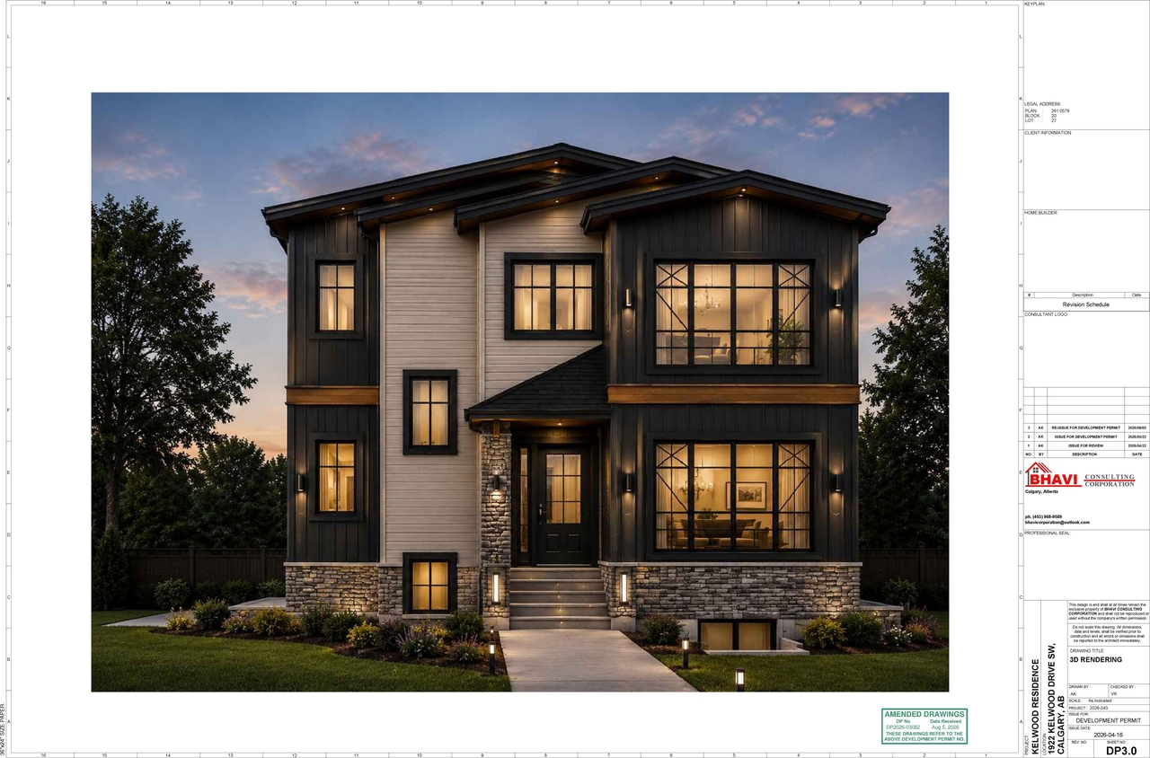 Rendering of building from page 6 of the file 'DP2026-03082 DMAP Plans Amended (4MB) 2026-08-05'