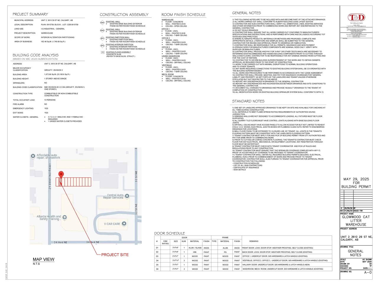Construction site plan for project from page 1 of the file 'DP2026-03092 DMAP Plans (Submitted) 2026-06-10 (1MB)'