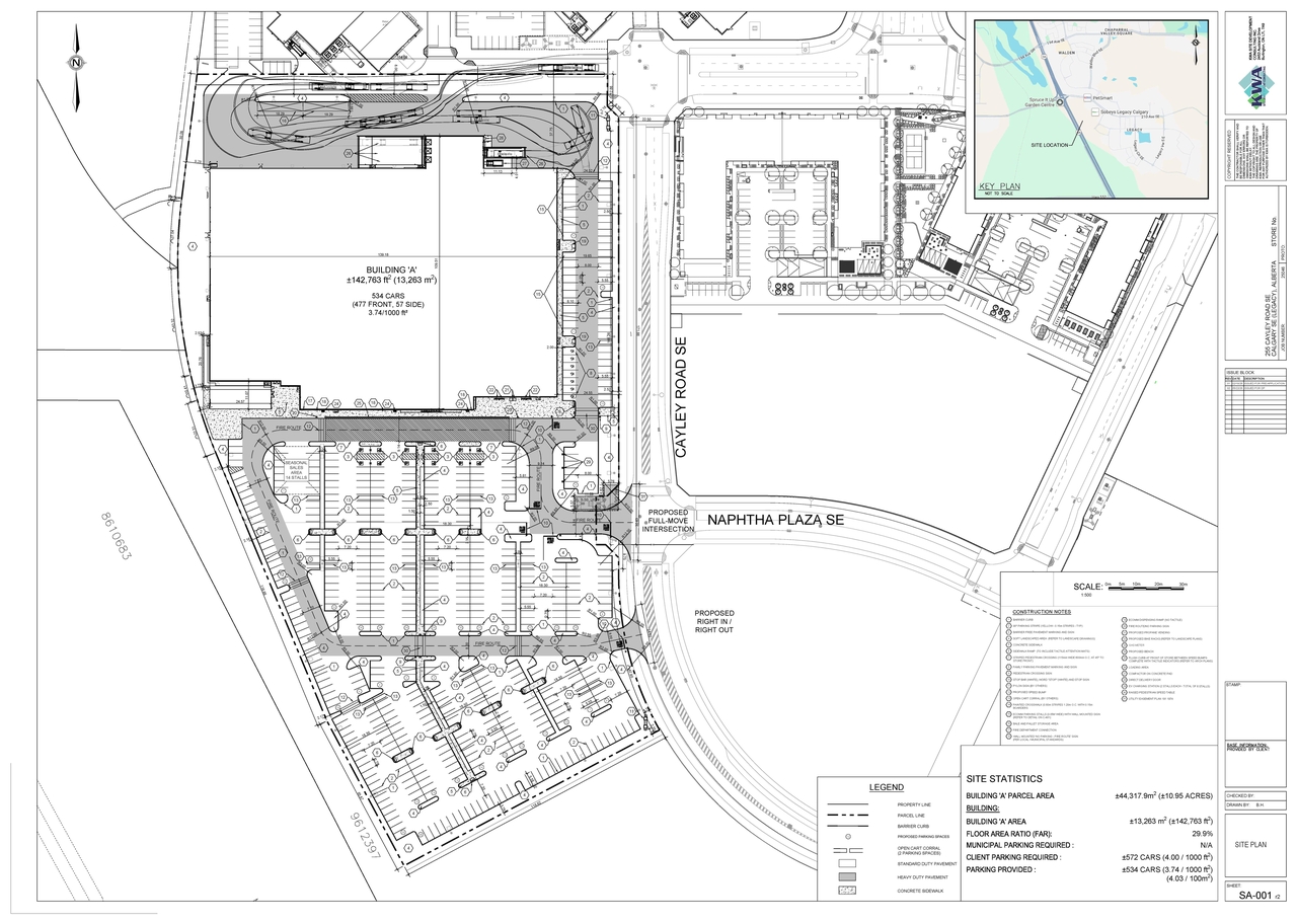 Construction site plan for project from page 6 of the file 'DP2026-03159 DMAP Plans (Submitted) 2026-05-30 (4MB)'