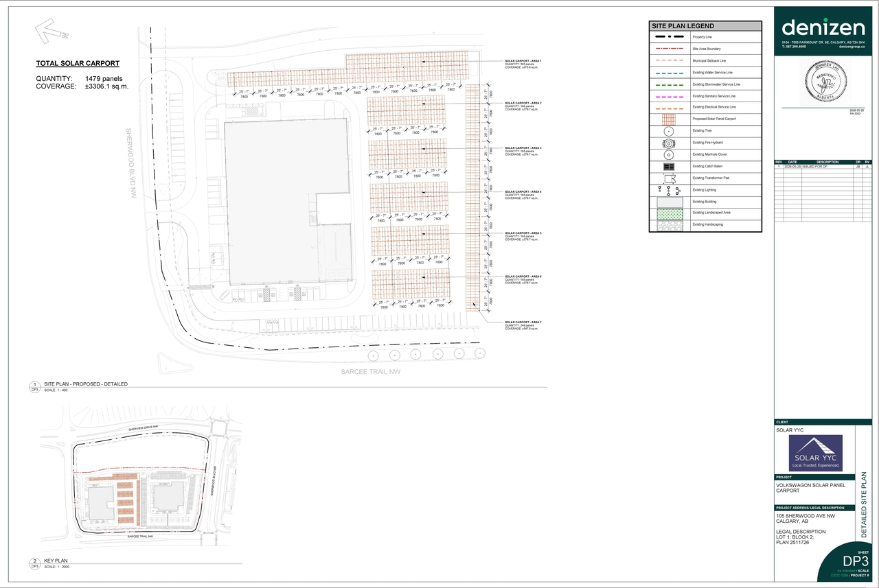 Construction site plan for project from page 3 of the file 'DMAP Plans (Submitted) DP2026-03198 (2MB) 2026-06-01'