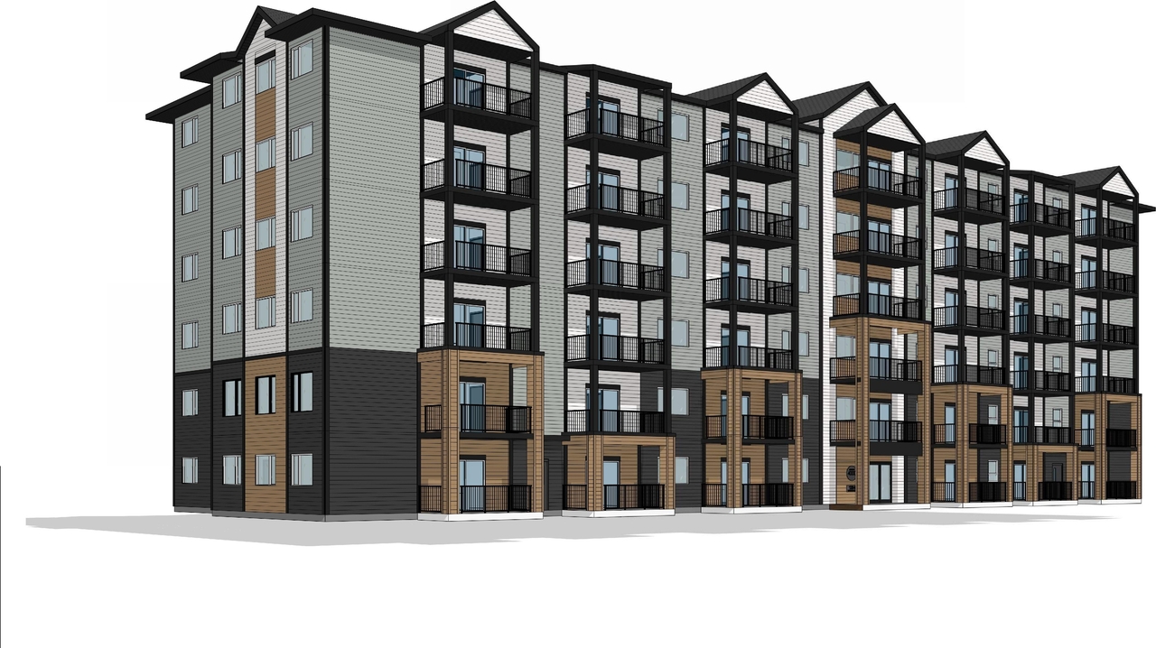Rendering of building from page 10 of the file 'DP2026-03241 DMAP Plans (Submitted) 2026-06-03 (21MB)'