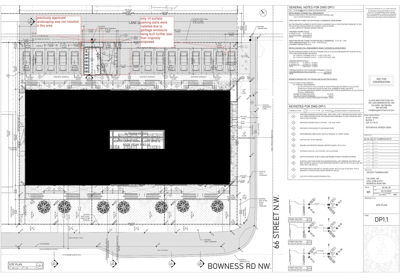 Construction site plan for project from page 1 of the file 'DP2026-03272 DMAP Plans (Amended) (2MB) 2026-06-29'