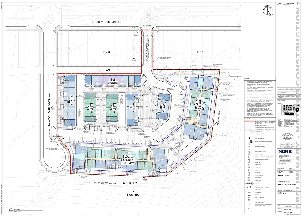 Construction site plan for project from page 3 of the file 'DP2026-03320 DMAP Plans (Amended)2026-06-30 (27MB)'
