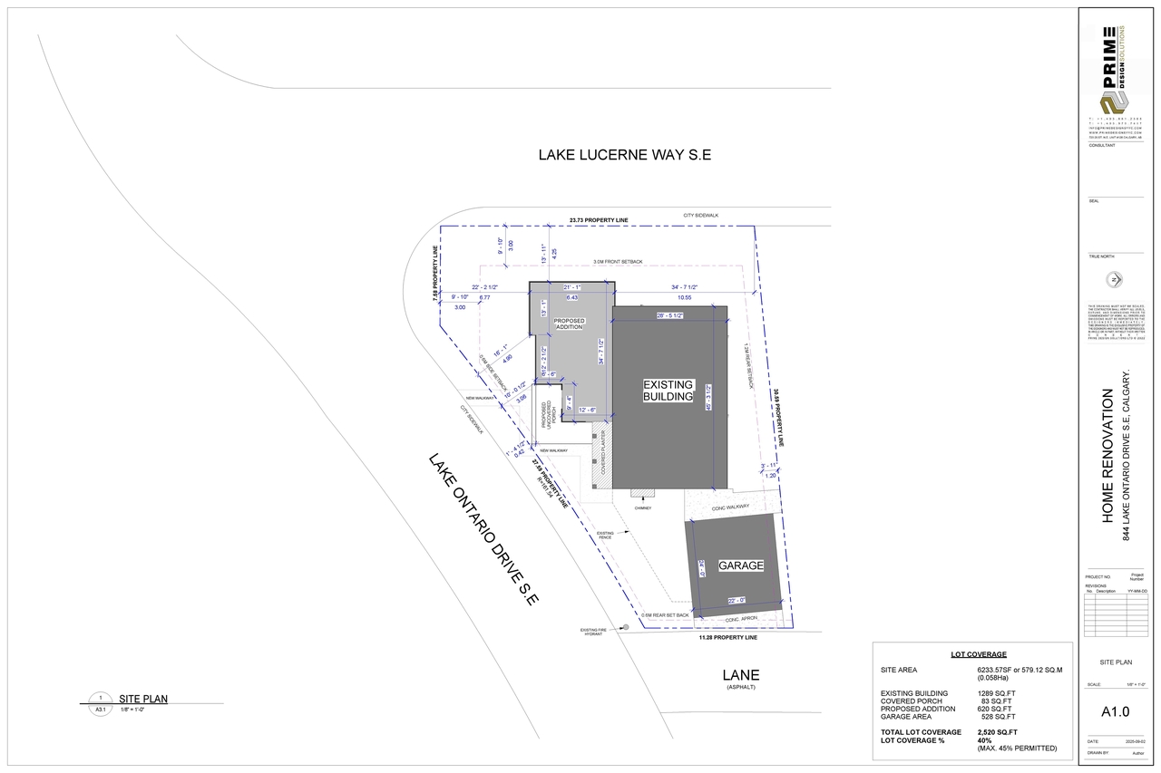 Construction site plan for project from page 3 of the file 'DP2026-03346 DMAP Plans Submitted 2026-06-08 (4MB)'