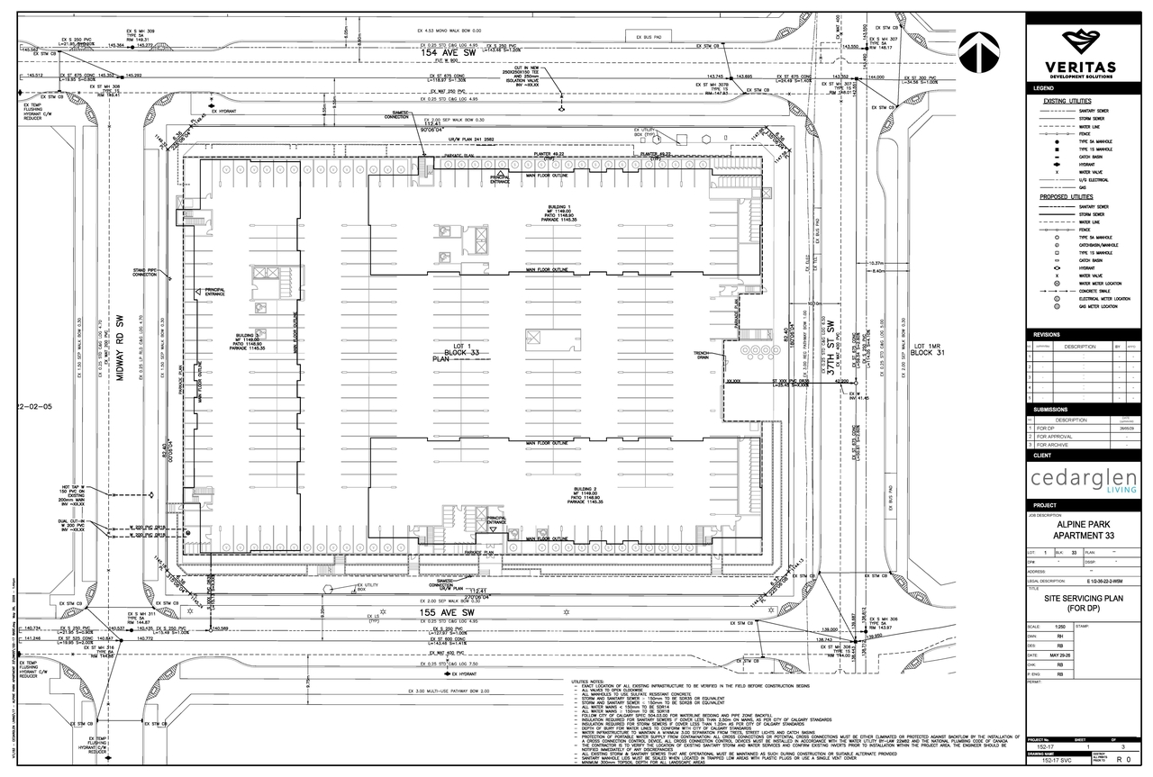 Construction site plan for project from page 1 of the file 'DP2026-03413 DMAP Plans Submitted (22MB) 2026-06-11'