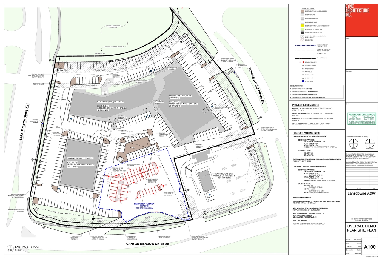 Construction site plan for project from page 2 of the file 'DP2026-03428 DMAP Plans (Submitted) 2026-07-14 (1MB)'