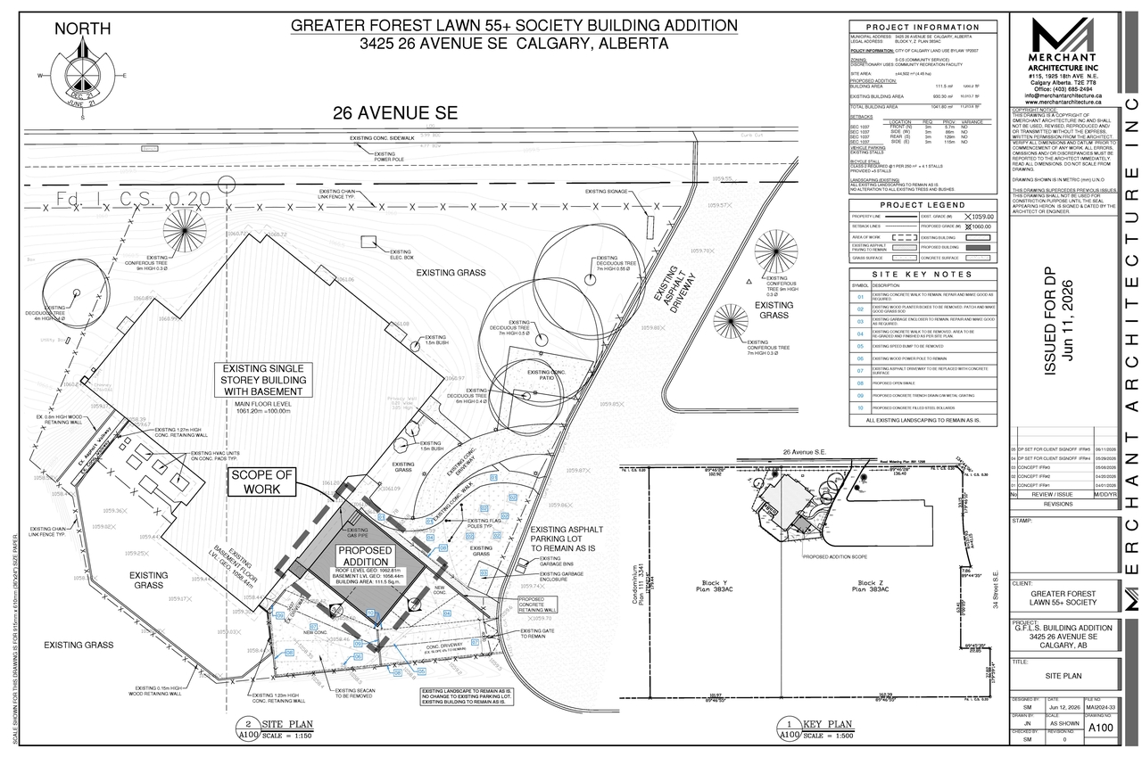 Construction site plan for project from page 1 of the file 'DP2026-03459 DMAP Plans (Submitted) (1MB) 2026-06-12'