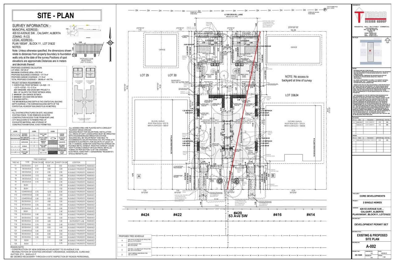 Construction site plan for project from page 4 of the file 'DP2026-03460 DMAP Plans (Submitted)  2026-06-12 (4MB)'